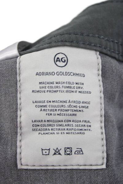 AG Adriano Goldschmied Men Chinos Dark Gray Cotton Stretch Size 34