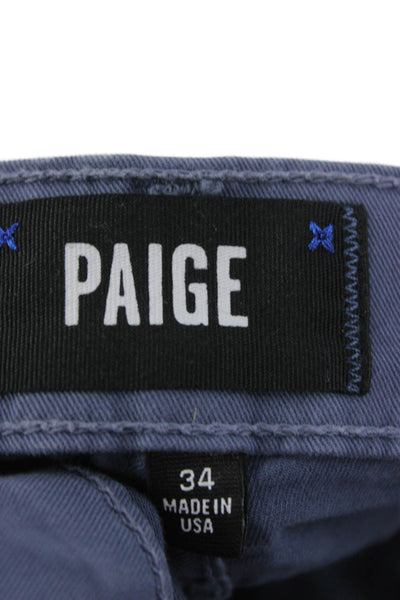 Paige Black Label Mens Chinos Blue Cotton Size 34