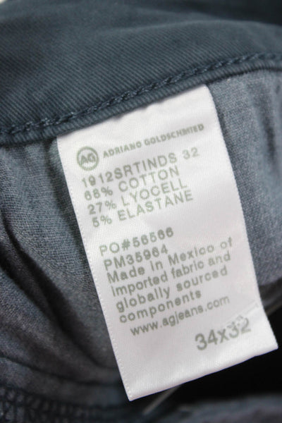 AG Adriano Goldschmied Mens Chinos Dark Gray Button Size 34