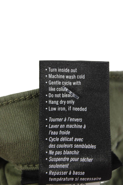 Paige Black Label Mens Slim Green Viscose Jeans Button Fly Size 33