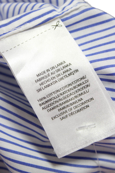 Ralph Lauren Black Label Mens Button-Down Shirt Striped Blue Cotton Size 15.5