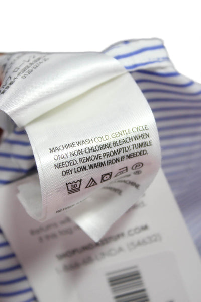 Ralph Lauren Black Label Mens Button-Down Shirt Striped Blue Cotton Size 15.5