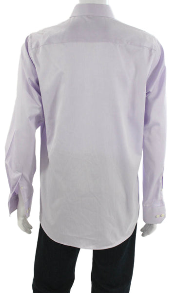 Eton Mens Purple Solid Cotton Dress Shirt Size 16.5