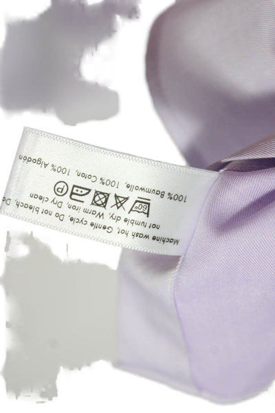 Eton Mens Purple Solid Cotton Dress Shirt Size 16.5