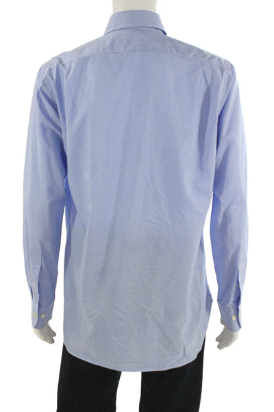 Polo Ralph Lauren Mens Classic Blue Check Cotton Blend Dress Shirt Size 16