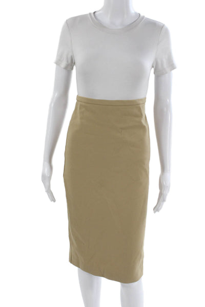 Max Mara Womens Beige Pencil Midi Skirt Size 2