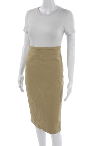 Max Mara Womens Beige Pencil Midi Skirt Size 2
