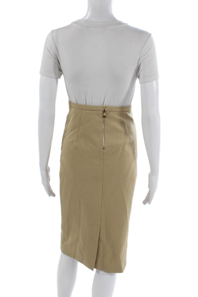 Max Mara Womens Beige Pencil Midi Skirt Size 2