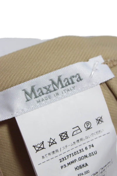 Max Mara Womens Beige Pencil Midi Skirt Size 2