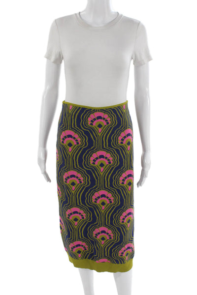 Sportmax Women Straight Pencil Skirt Multicolor Geometric Viscose Midi Size S