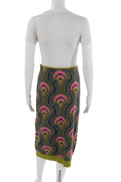 Sportmax Women Straight Pencil Skirt Multicolor Geometric Viscose Midi Size S