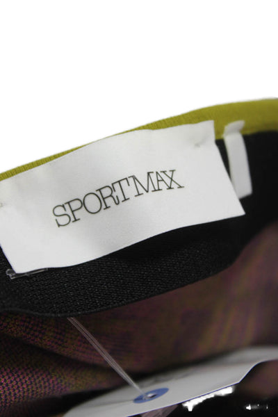 Sportmax Women Straight Pencil Skirt Multicolor Geometric Viscose Midi Size S