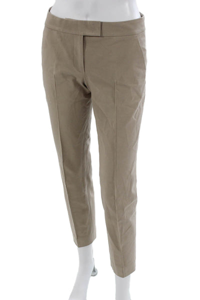 Akris Punto Women Ankle Dress Pants Beige 95% Cotton 5% Elastane Size 2