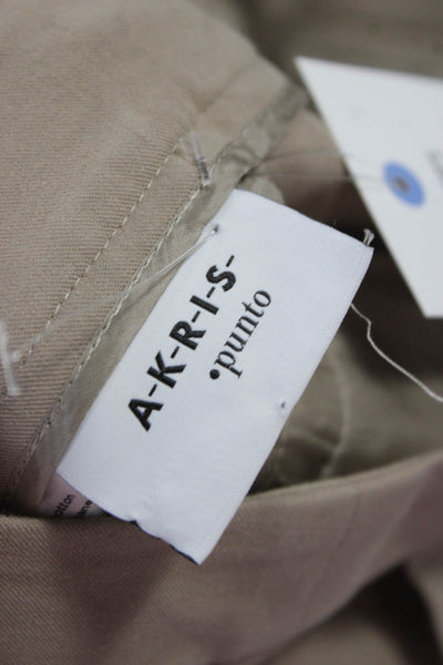 Akris Punto Women Ankle Dress Pants Beige 95% Cotton 5% Elastane Size 2
