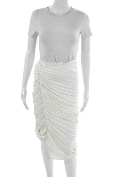 Norma Kamali Women Long White Solid Skirt Size S