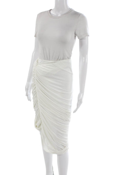 Norma Kamali Women Long White Solid Skirt Size S