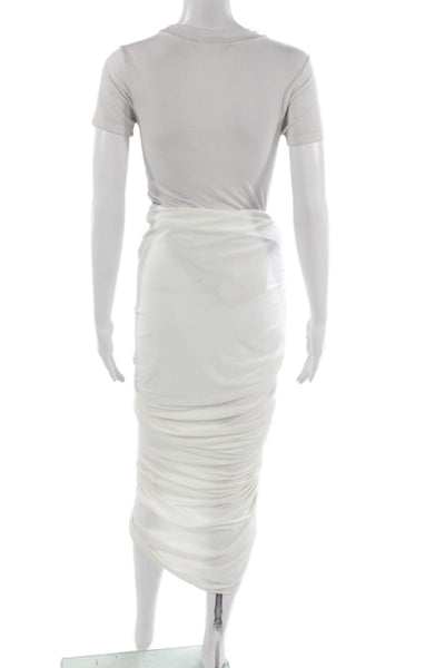 Norma Kamali Women Long White Solid Skirt Size S