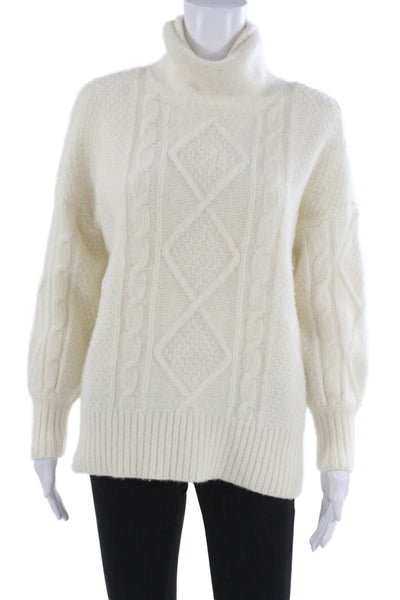 Brooks Brothers Unisex Merino Wool Argyle Turtleneck Pullover White Size M