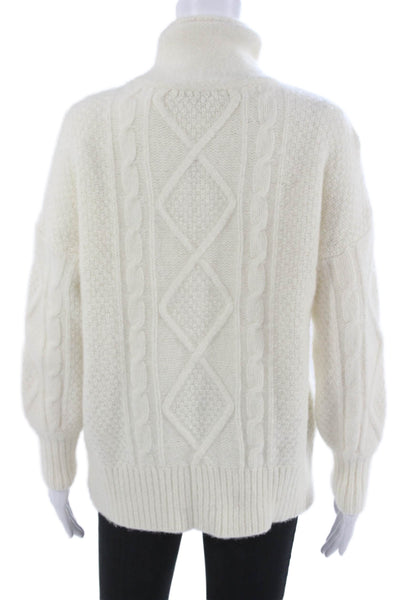 Brooks Brothers Unisex Merino Wool Argyle Turtleneck Pullover White Size M