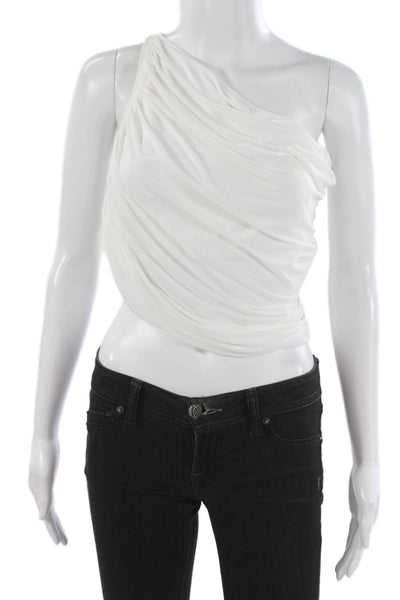 Norma Kamali Womens Sleeveless White Modal Cotton Tank Top Size M