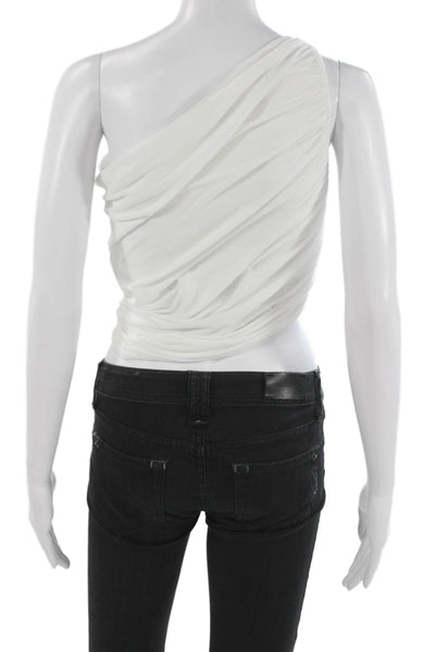 Norma Kamali Womens Sleeveless White Modal Cotton Tank Top Size M