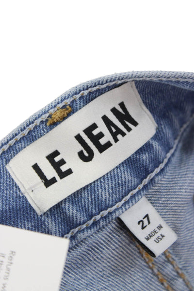 Le Jean Women Blue Straight Cropped High Rise Jeans Size 27