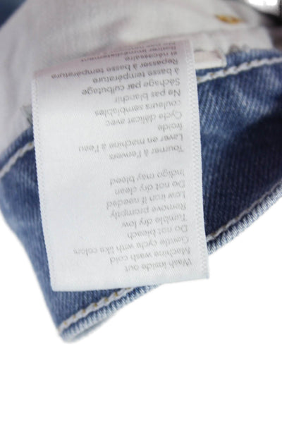 Le Jean Women Blue Straight Cropped High Rise Jeans Size 27