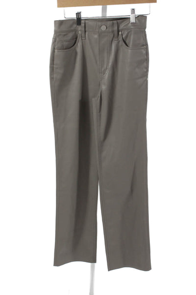 Hudson Unisex Gray Faux Leather Pants Button 30 Inseam 90s Size 26