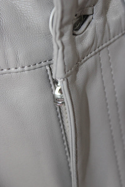 Hudson Unisex Gray Faux Leather Pants Button 30 Inseam 90s Size 26