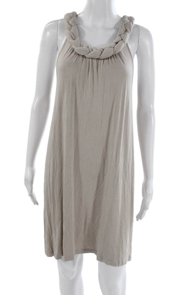 Design History Women Tank Dress Beige Boho Sleeveless Viscose Spandex Size S