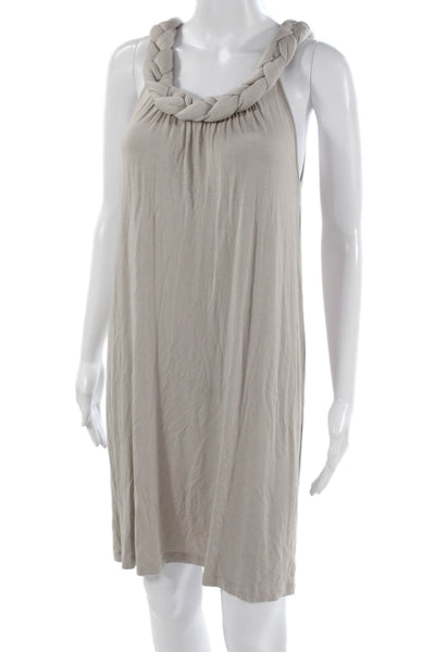 Design History Women Tank Dress Beige Boho Sleeveless Viscose Spandex Size S