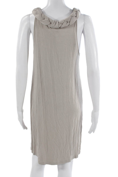 Design History Women Tank Dress Beige Boho Sleeveless Viscose Spandex Size S