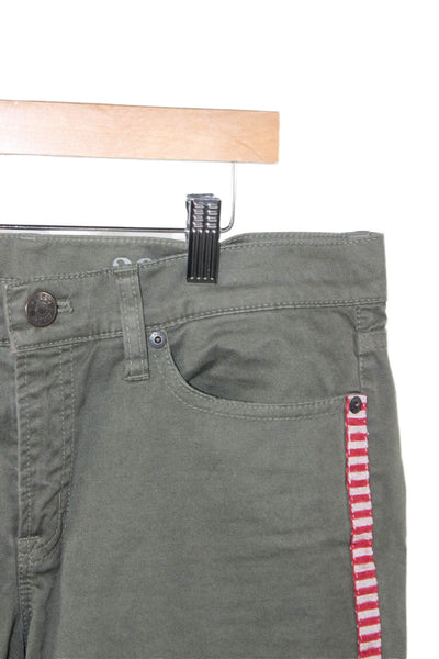J Crew Unisex Ankle Chino Pants Green 27 Inseam Size 28