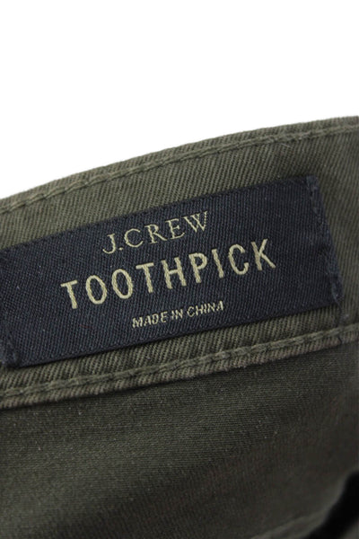 J Crew Unisex Ankle Chino Pants Green 27 Inseam Size 28