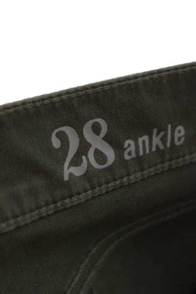 J Crew Unisex Ankle Chino Pants Green 27 Inseam Size 28