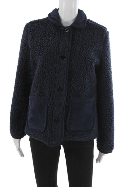 Alex Mill Womens Dark Blue Collared Button Jacket Long Sleeve Size S