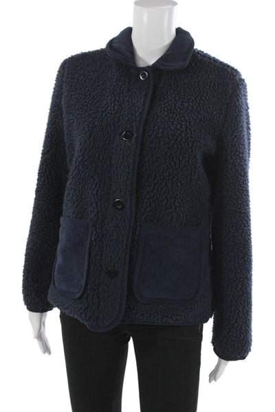 Alex Mill Womens Dark Blue Collared Button Jacket Long Sleeve Size S