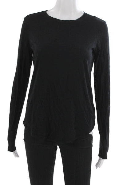 Vince Womens Black Basic Long Sleeve Crew Neck T-Shirt Size S