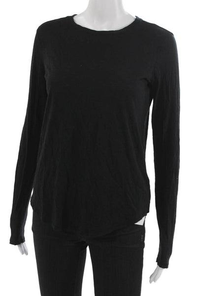 Vince Womens Black Basic Long Sleeve Crew Neck T-Shirt Size S
