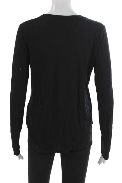 Vince Womens Black Basic Long Sleeve Crew Neck T-Shirt Size S