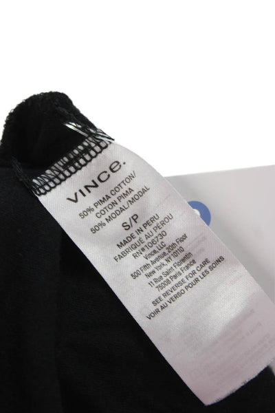 Vince Womens Black Basic Long Sleeve Crew Neck T-Shirt Size S