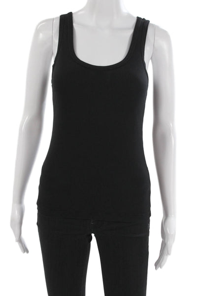 Splendid Women Black Basic Scoop Neck Tank 50% Pima Cotton Size M