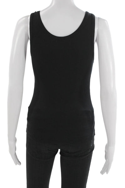 Splendid Women Black Basic Scoop Neck Tank 50% Pima Cotton Size M