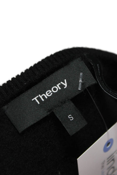 Theory Women Cashmere Crew Neck Pullover Sweater Black Long Sleeve Size S