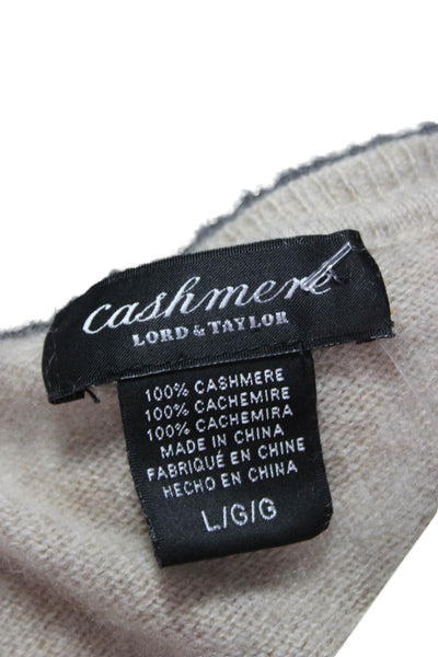 Cashmere Unisex Beige Pullover Sweater Crew Neck Long Sleeve Size L