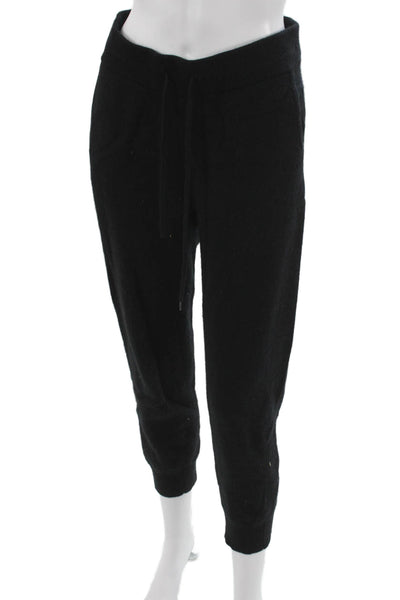 Quince Womens Cashmere Jogger Sweatpants Black Drawstring Size S