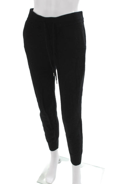 Quince Women Black 100% Cashmere Joggers Drawstring Classic Size 25