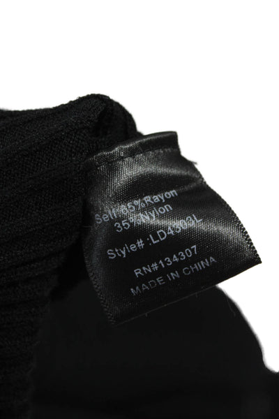 Line And Dot Womens Sweater Dress Black V-Neck Long Sleeve Rayon Size 28