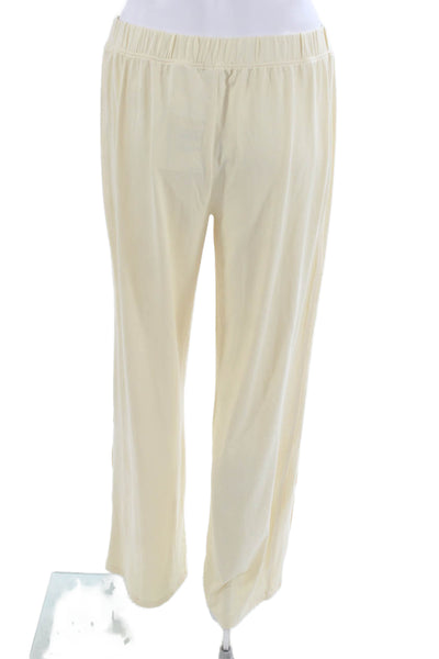 Barefoot Dreams Womens Sweatpants Ivory Polyester Blend Loungewear Size S