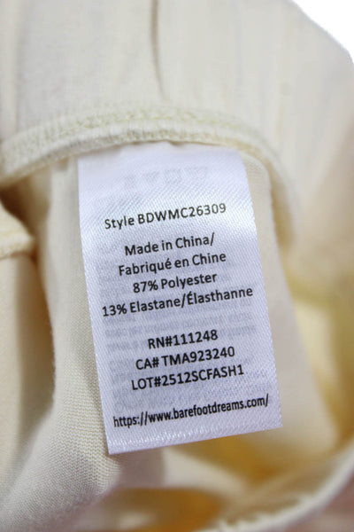 Barefoot Dreams Womens Sweatpants Ivory Polyester Blend Loungewear Size S